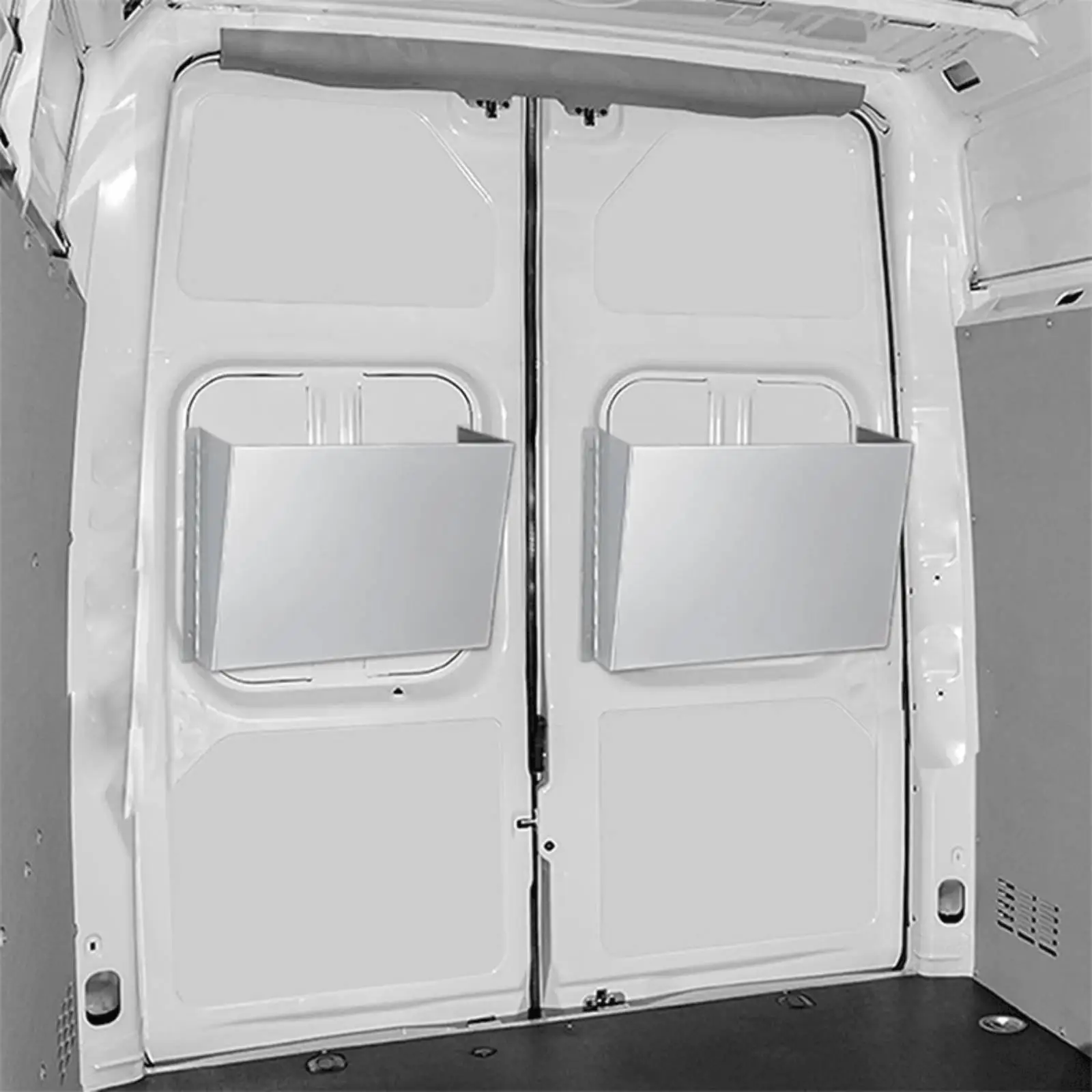 Durable Metal Van Storage Shelf for Service Vehicle Mobile Workspace Organizer with Open Top Pocket Design