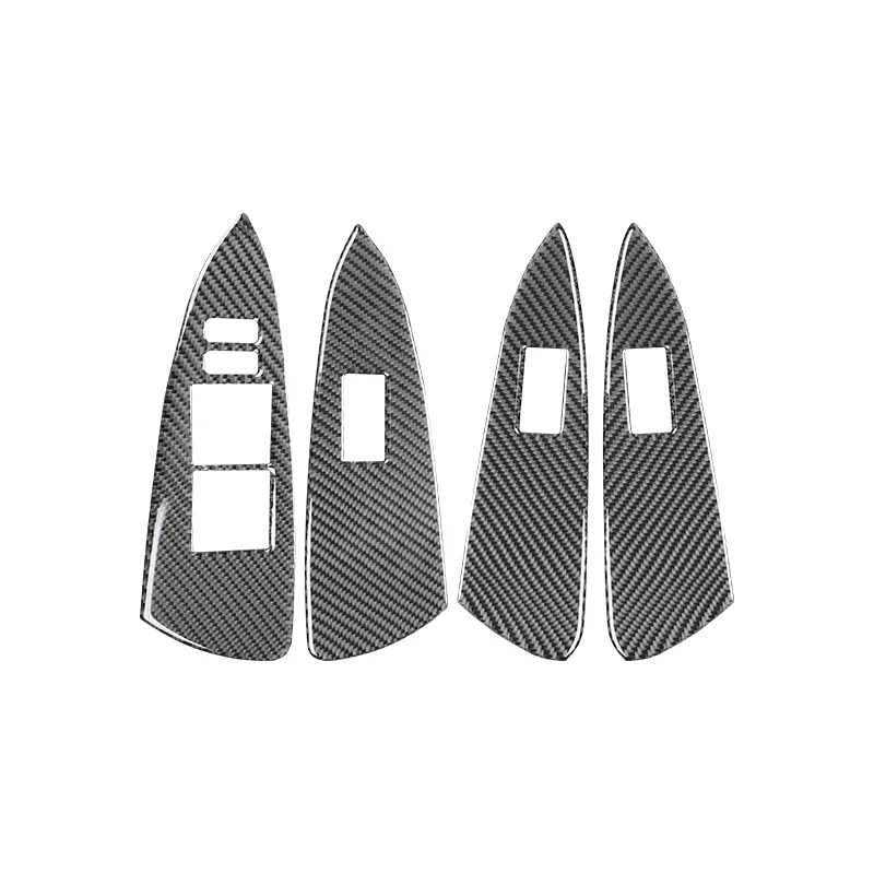 For Toyota RAV4 2006-2012 Interior Accessories Carbon Fiber Car Window Lifting Control Panel Trim Cover Decoration Frame Sticker view 3