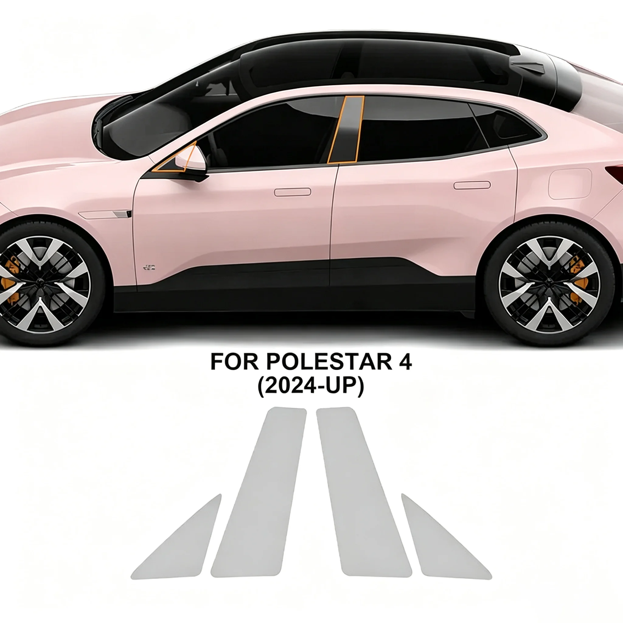 Für Polestar 4 2024 2025 Auto-Aufkleber TPU Transparente Schutzfolie Scheinwerfer A B Säulen Anti-Kratz-PPF-Schutzfolie – Detail 4