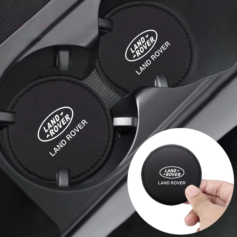 For Land Rover Sport Range Rover 2 3 Freelander Evoque 2 3 Defender 2Pcs Car Coaster Water Cup Bottle Holder Mat Anti-Slip Pads