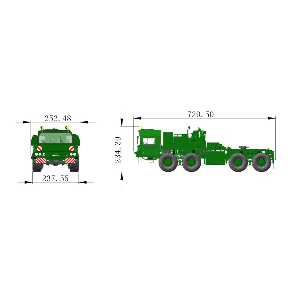 Gifts 1/14 SLT56 RC Tractor Truck 8x8 Radio Control Military Transport Car Light Sound Winch Openable Door 3 Speed RC Toys Model