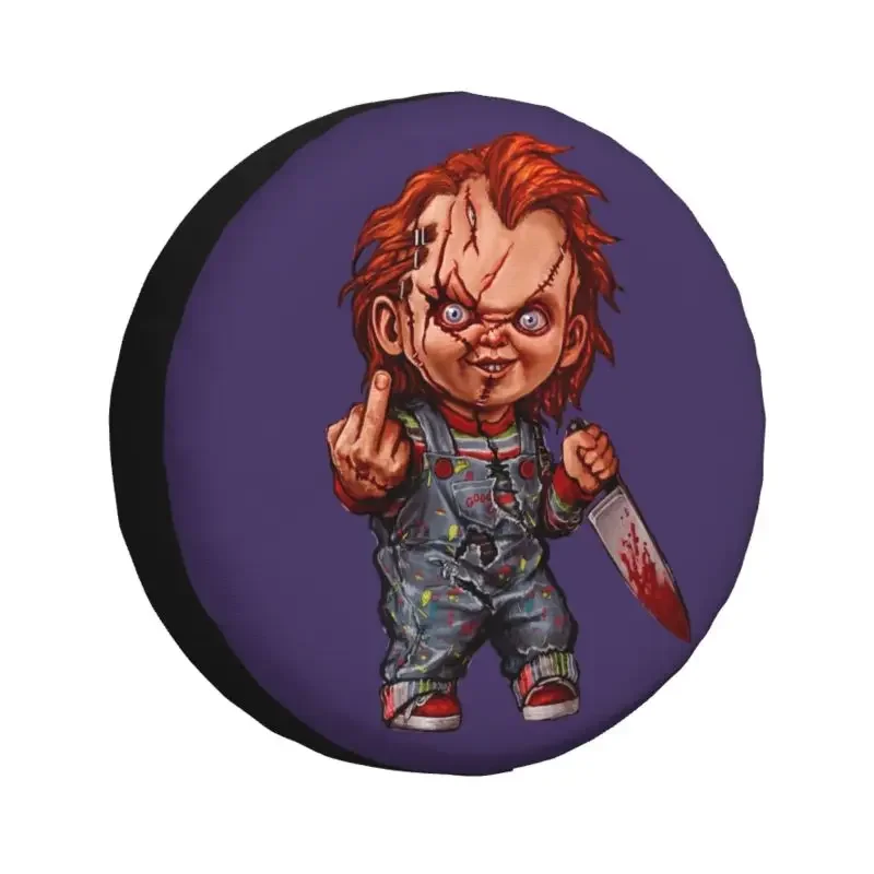 The Killer Doll Chucky Spare Wheel Cover for Jeep Hummer 4x4 SUV Custom Child's Play Horror Movie Tire Protector 14