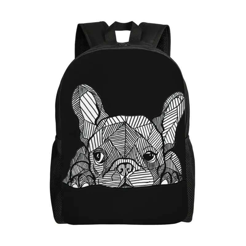 Custom French Bulldog Laptop Backpack Women Men Fashion Bookbag for School College Students Frenchie Dog Bag