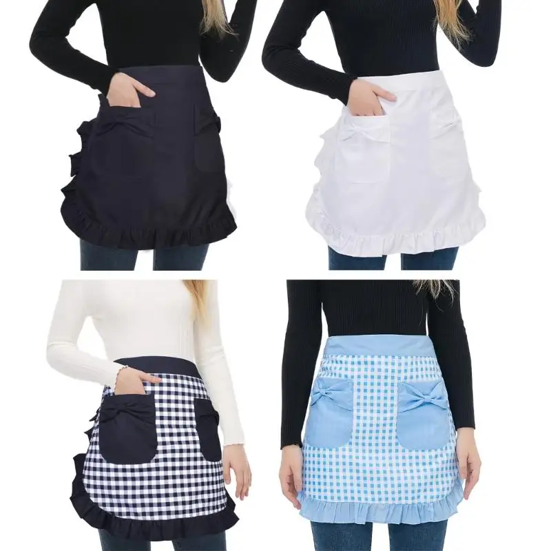 

652f Maid Arpron Ruffled Antry Arpry Кухня кухонная кухня фартука для официантки Arpry Arpry Женский кухонный фартук для выпечки