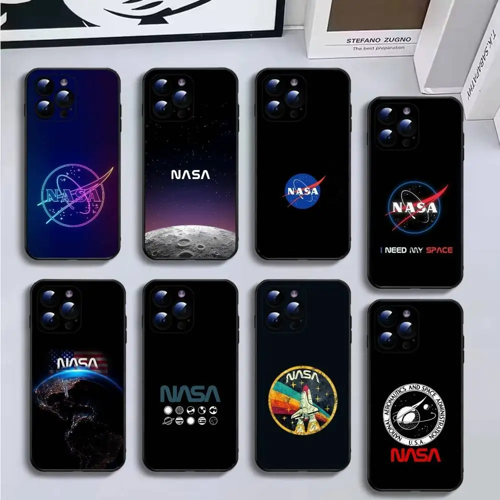 Cool Logo N-Nasa-S Space Phone Case For iPhone16,15,14,13,12,11 Plus,Pro Max,XS,X,XR,SE,Mini,8,7,Soft Black Cover