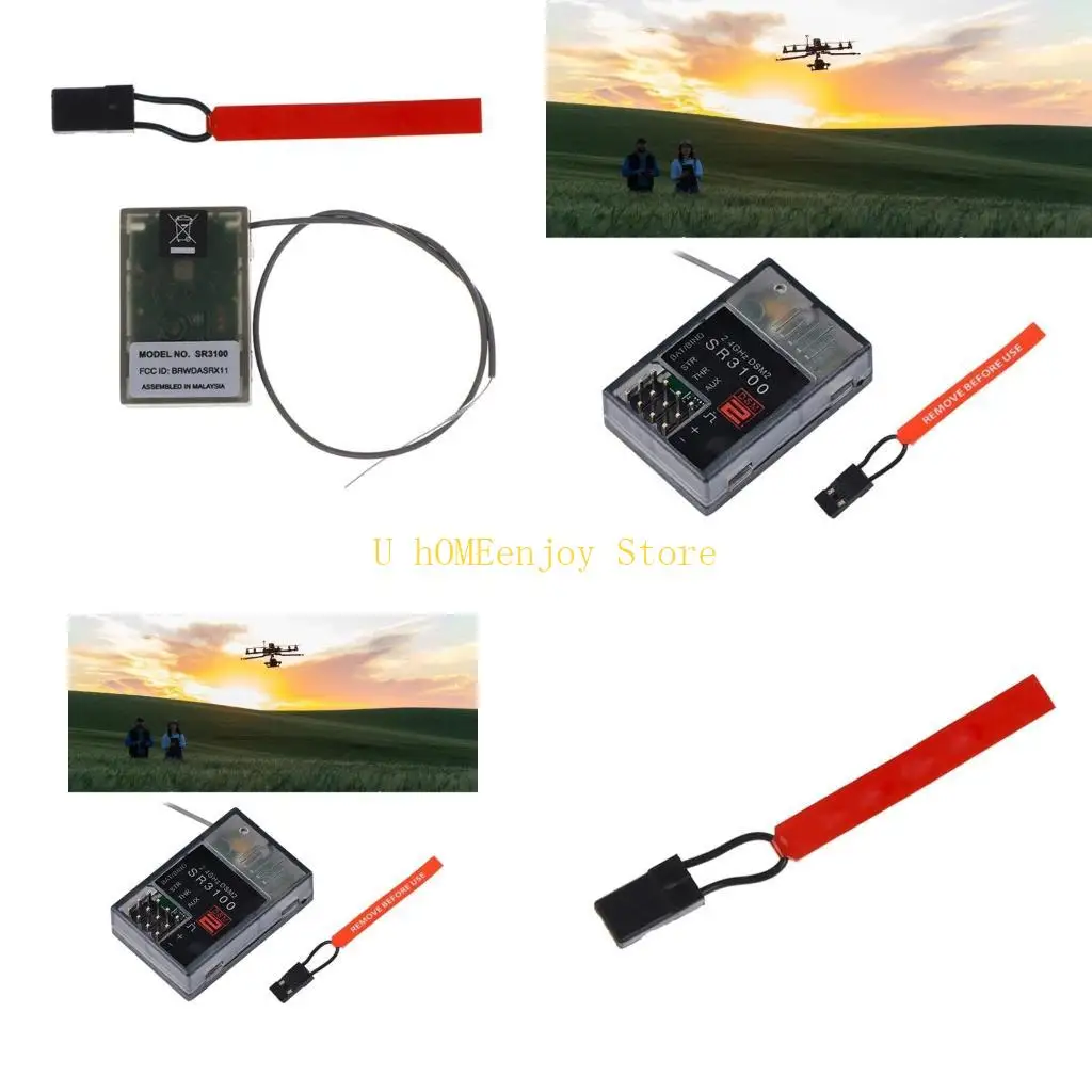 B0KF 2.4GHz Receiver SR3100 DSM2 3-Channel Receiver Replacement for DX3R DX5C Car and Boat Model