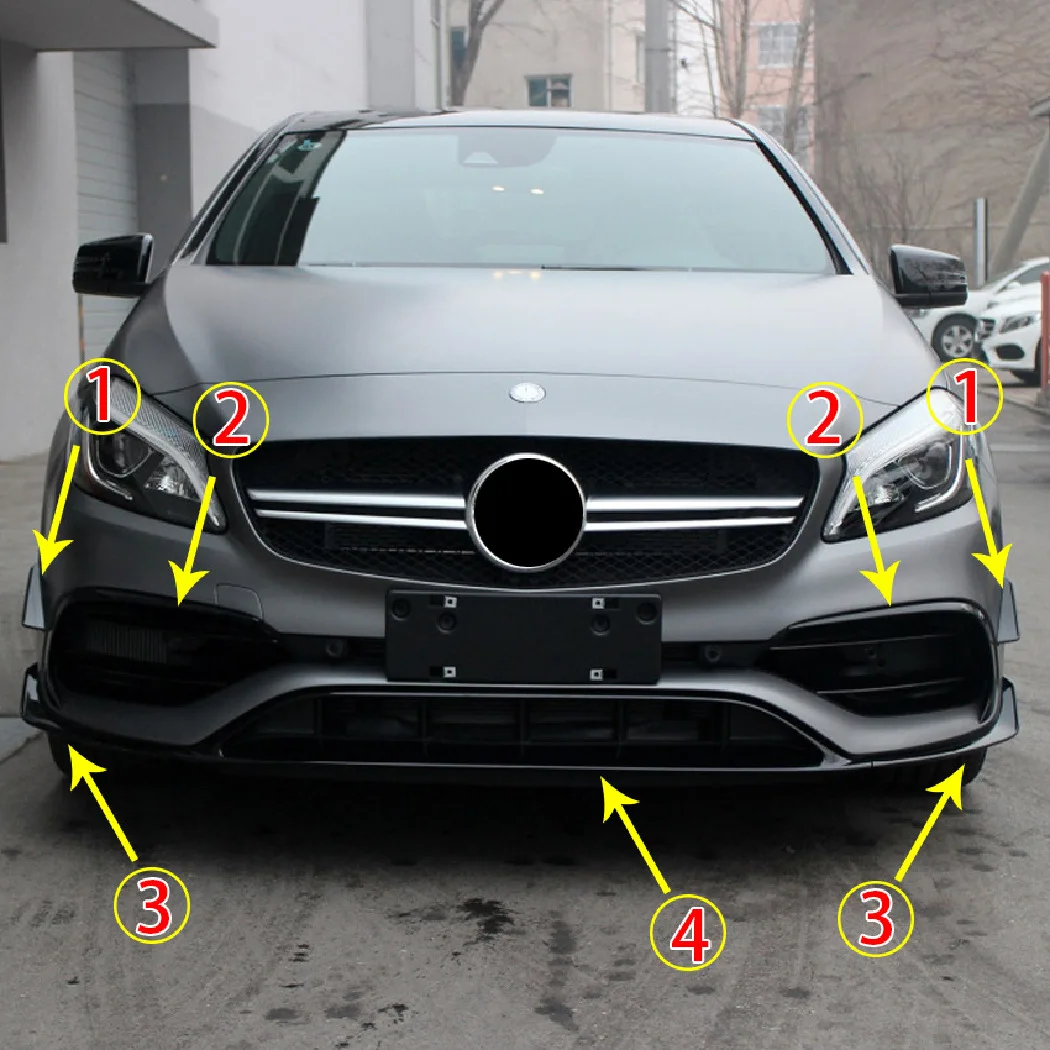 

Suitable for Mercedes-Benz A-Class W176 Front Bar Surrounded Front Lip Air Cutter A45 2016-2018 AMG Front Air Cutter