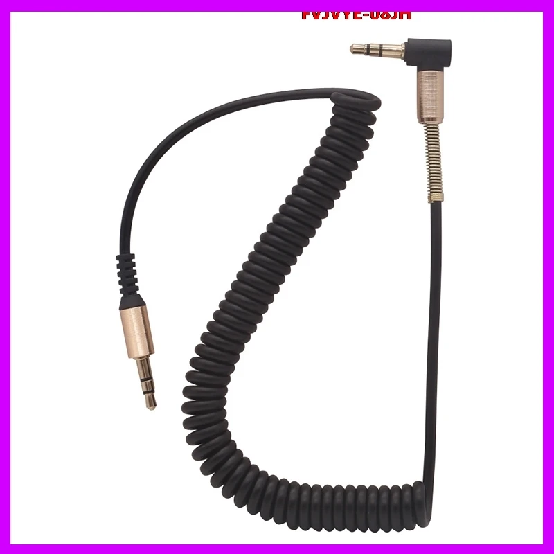 3.5mm Male-to-Male Aux Cable - Straight + Bent Spring Design for Car Audio, Speakers & Headphones -Durable Extension B3