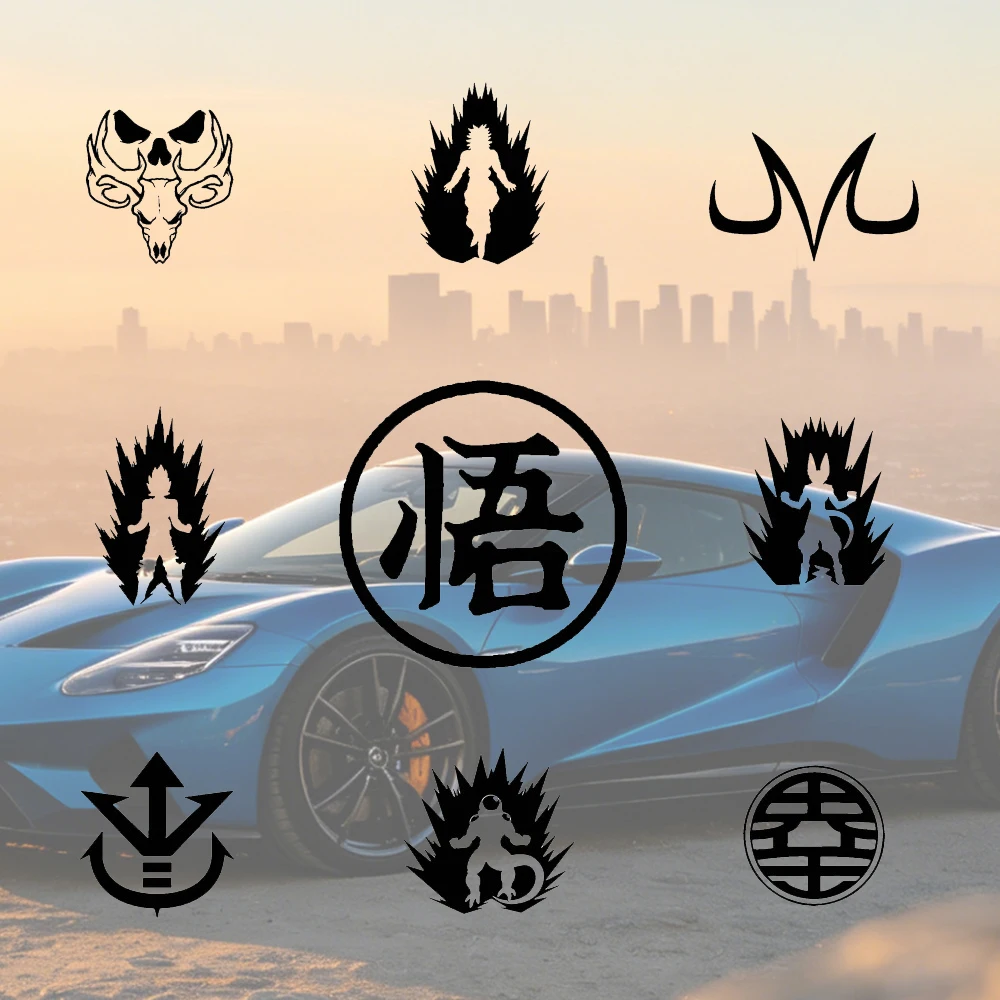 Creative Anime Emblem Car Stickers Vinyl Waterproof Die Cut for Car Window Door Rear Bumper Laptop Anime Decor Accessories