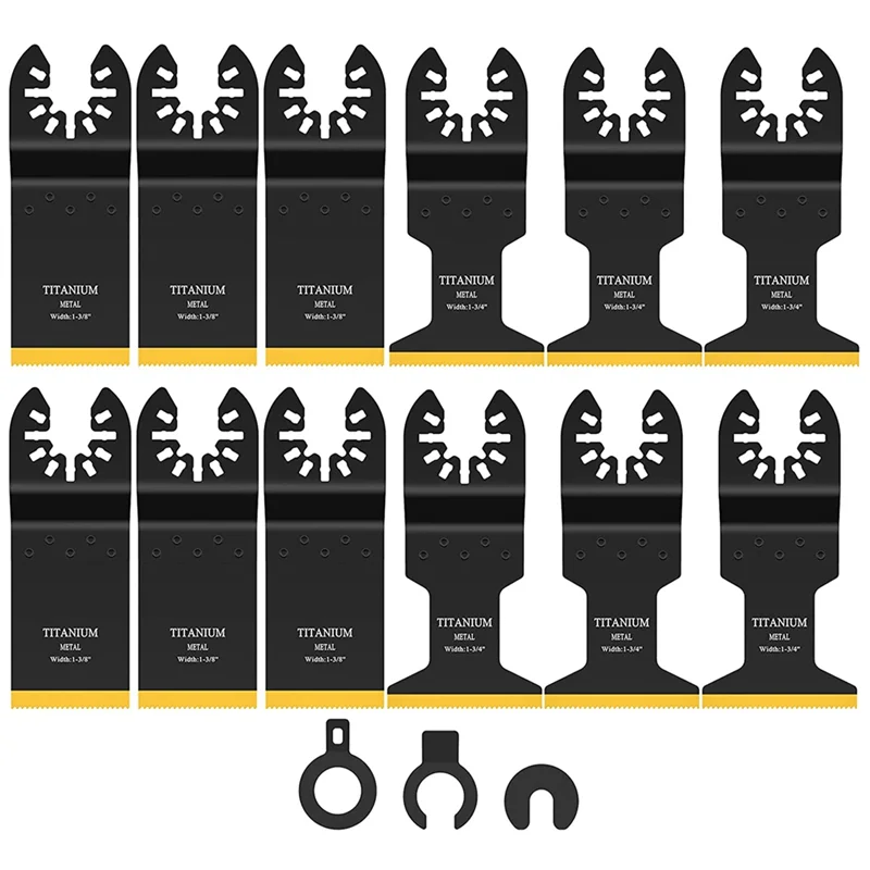 

THIVN-12PCS Titanium Oscillating Saw Blades, Multitool Blades For Cutting Hard Material, Metal Nails Wood And Plastic
