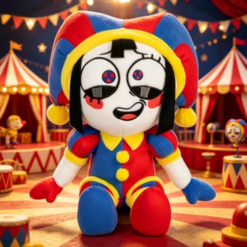 New 30cm Pomni Sitting Posture Cute Doll The Amazing Digital Circus Anime Surrounding Plush Toy Best Festival Gift for Childrens