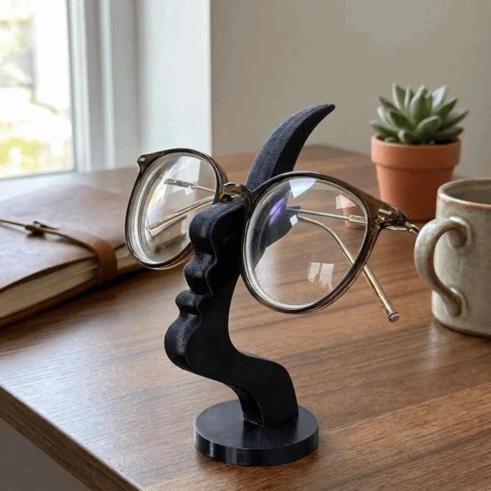 Curved Design Side-Face Shaped Eyeglass Holder Abstract Face Shaped Creative Artistic Eyewear Display Rack Practical Lightweight