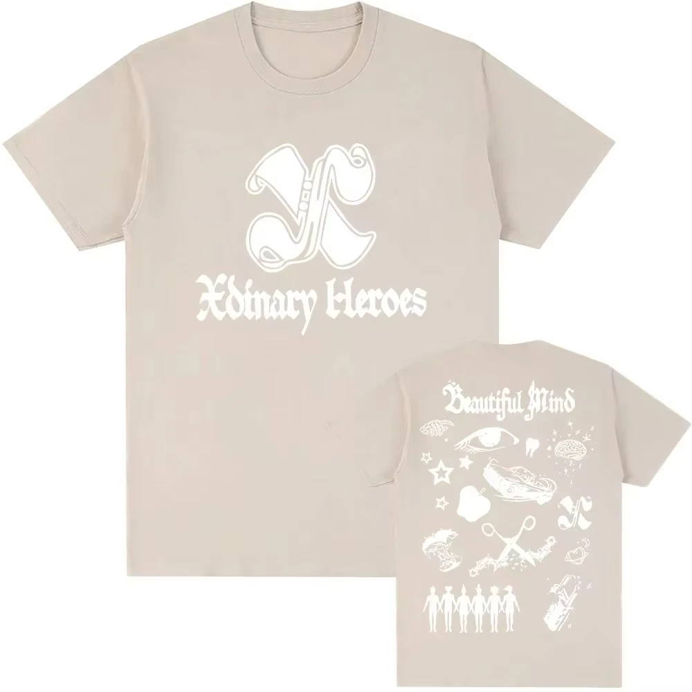 2026 Beautiful Mind Xdinary Heroes Koreaanse Jongensband Afdrukken Katoenen Top met korte mouwen voor mannen Grafische T-shirt Lente/zomer nieuw