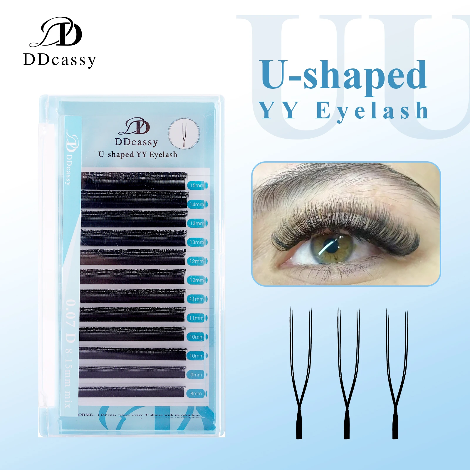 

U Shape YY 2D UU Double Layer U Fan Blister Cilios nagaraku pestanas Eyelash U Y Lashes
