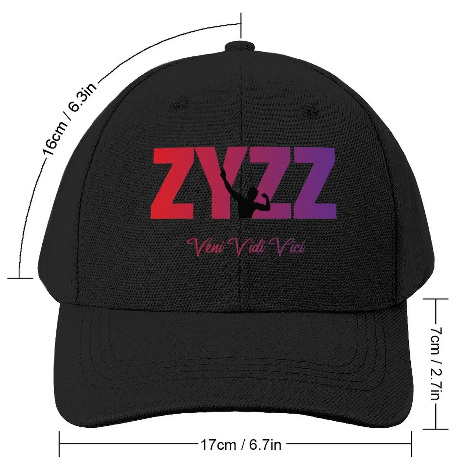 Zyzz Text Sickkunt Gym Bodybuilding Motivational Aesthetic Veni Vidi Vici Design Baseball Cap