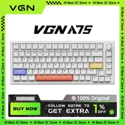 VGN-A75メカニカルキーボード,磁気スイッチ,ワイヤード,低遅延ガスケット,ホットスワップ,カスタム,ゲーマー向けギフト,ゲーム