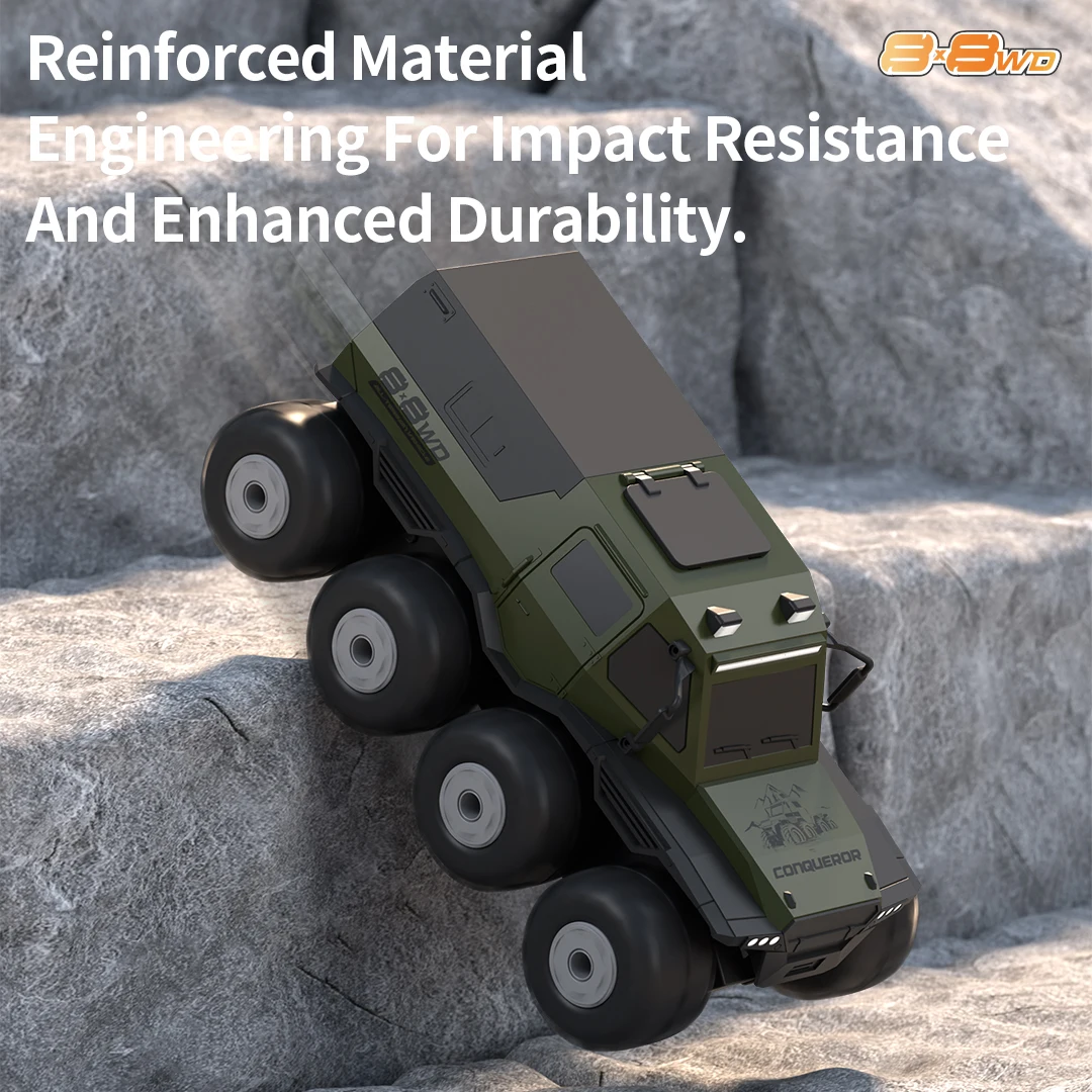 شاحنة RC برمائية لجميع التضاريس - سباق الانجراف المقاوم للماء بدقة 8WD للأولاد، لعبة نهائية للطرق الوعرة والماء، أفضل هدية عيد ميلاد للأطفال