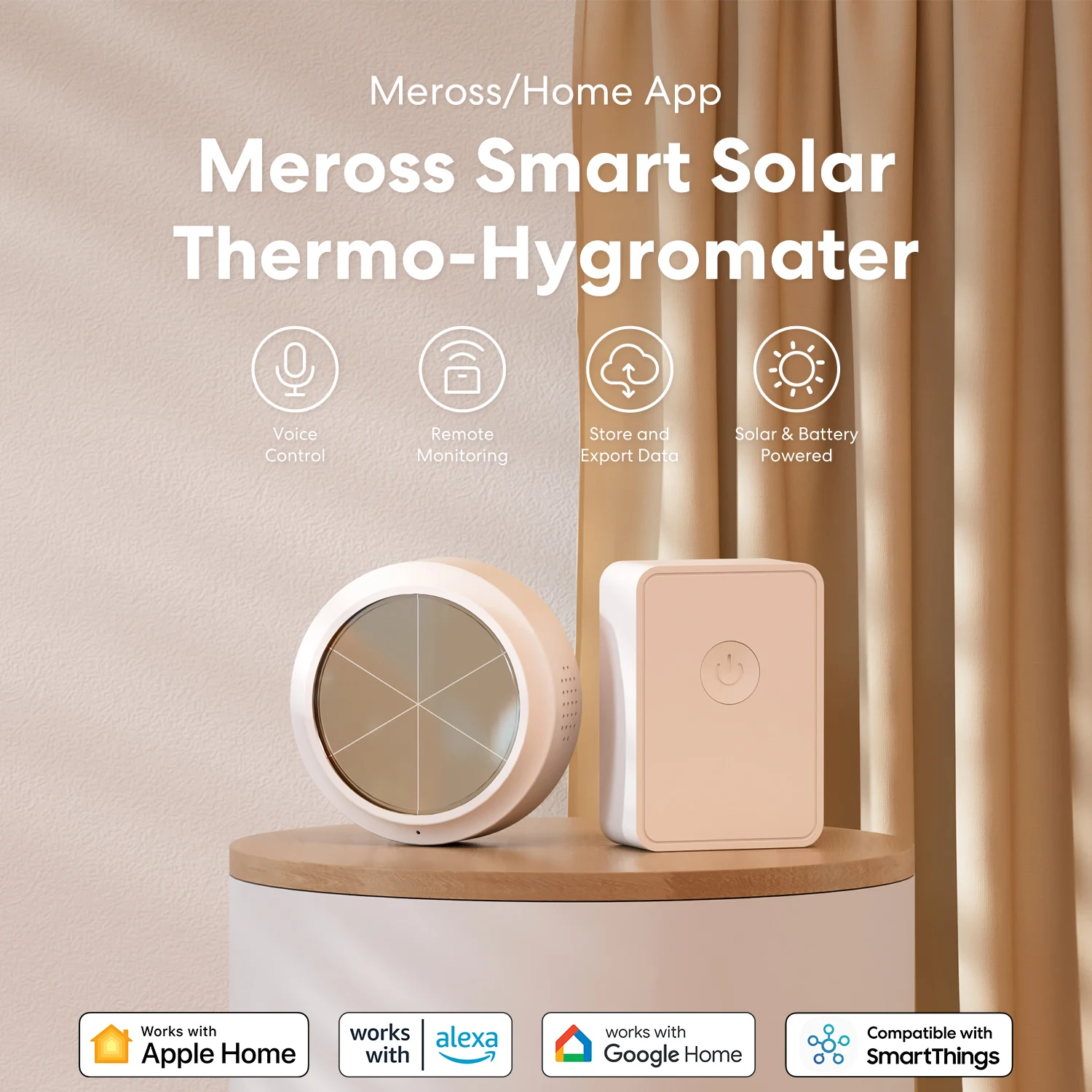 

Meross New WiFi Smart Temperature Humidity Sensor Indoor Hygrometer Remote Monitor Thermometer Sensor Works with Homekit