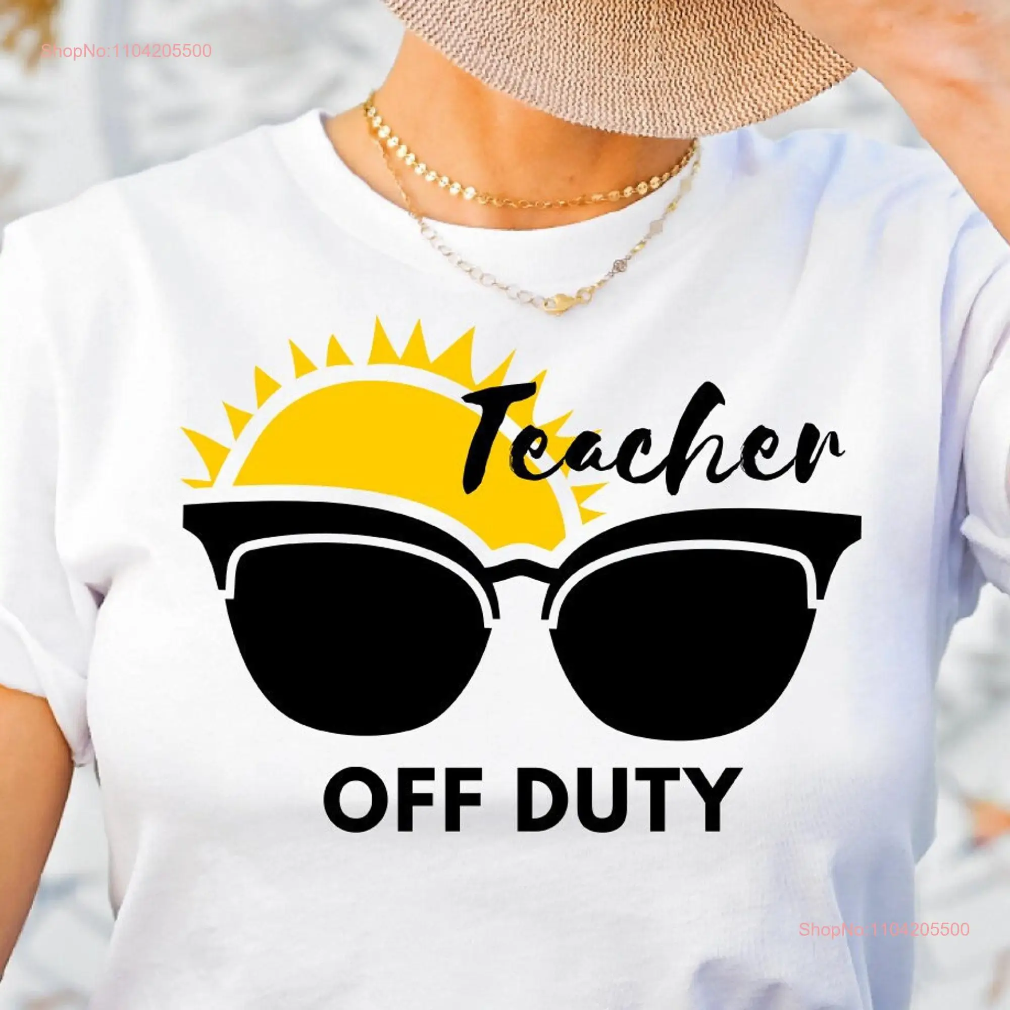 Teacher Off Duty T Shirt Goodbye School Last Day Of For Beach Hello Summer OF190 long or short sleeves