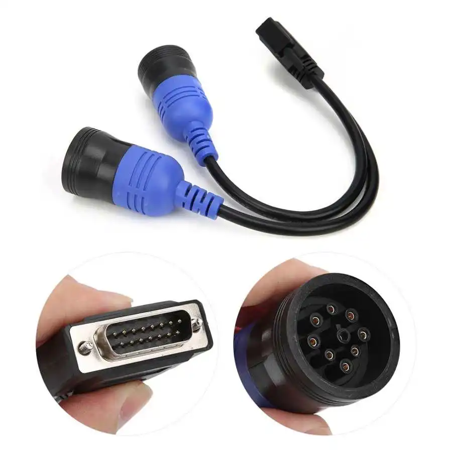 DB15 To J1939 J1708 Pn 405048 6-Pin 9-Pin Y Cable For Cummins Deutsch Adapter For Nexiq Truck Obd Male DB 15Pin Plug Connector