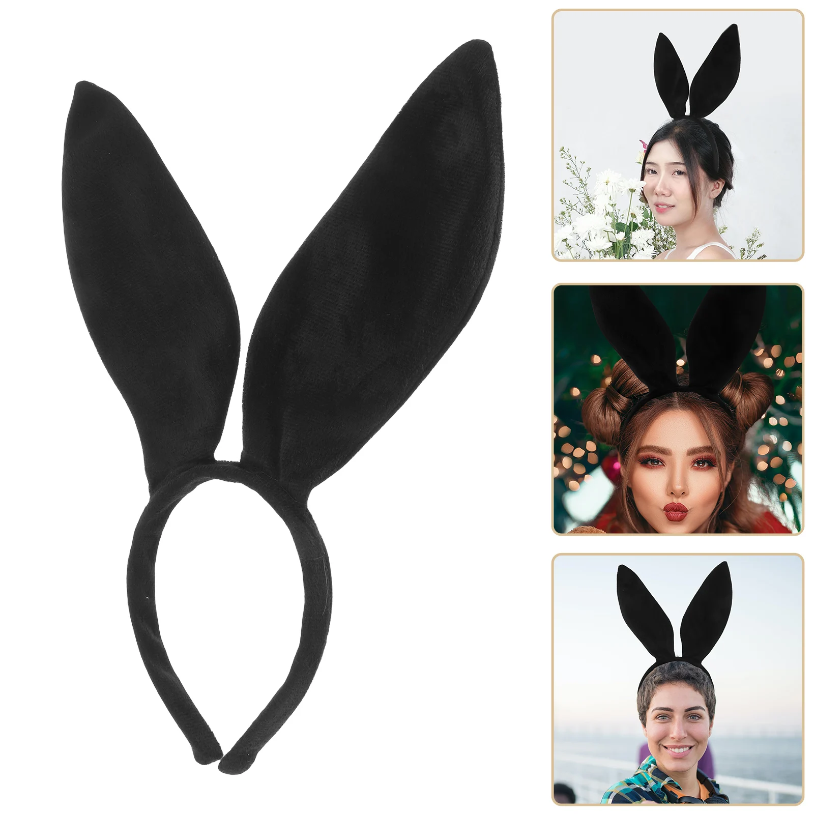 

Bunny Ears Headb Rabbit Ear Hairb Black Lightweight Women Cosplay Accessories Festivals Halloween Christmas