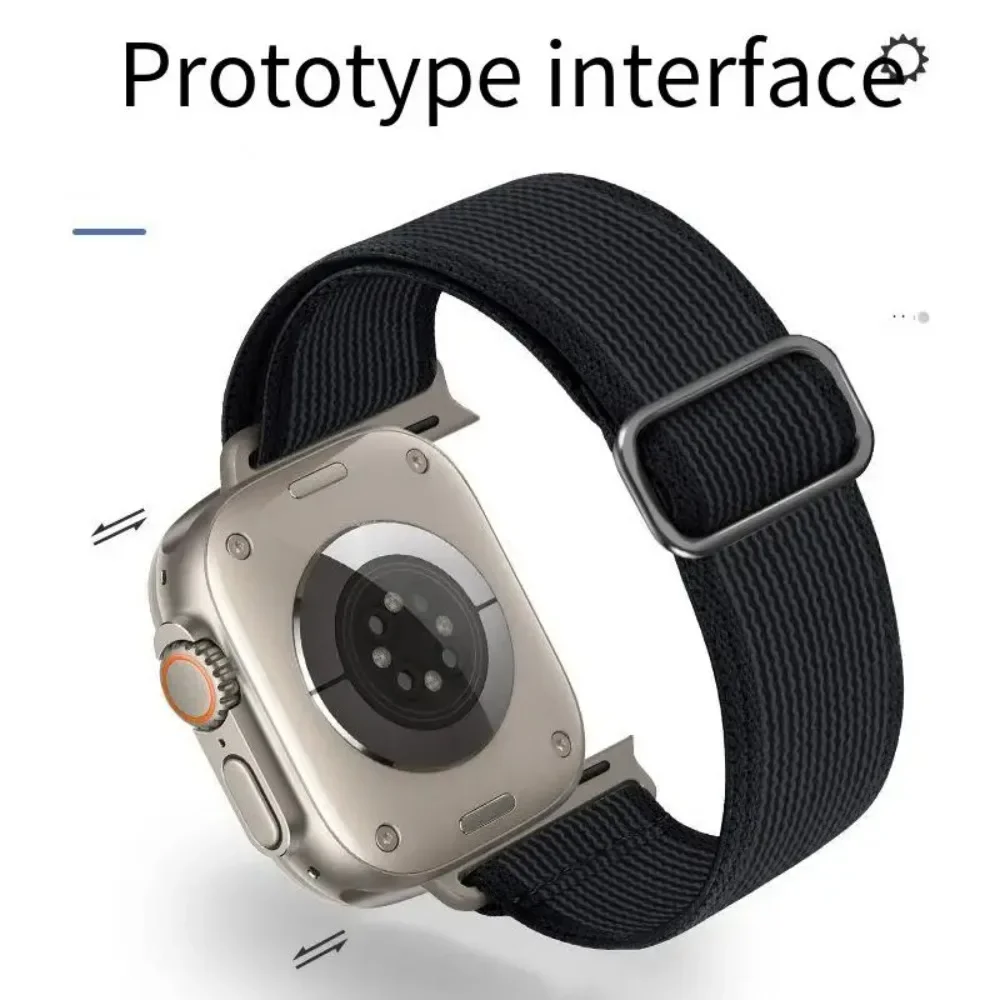 Nylon Loop Strap For Apple Watch Band Ultra 2 49mm 46mm 42mm 45mm 41mm Elastic Strap iWatch Series 10 9 8 7 6 5 4 3 SE 44mm 40mm