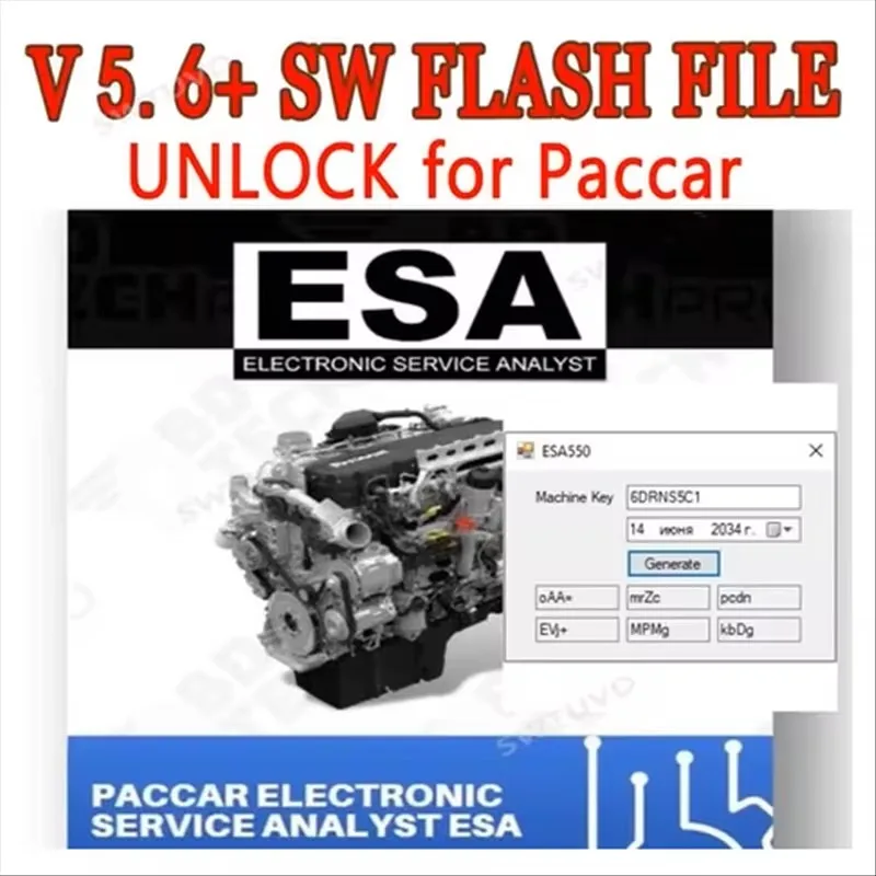 

Lastest ESA Electronic Service Analyst 5.6 + 2023 SW FLASH FILE+ free keygen UNLOCK for Paccar+ free help install ESA 5.6