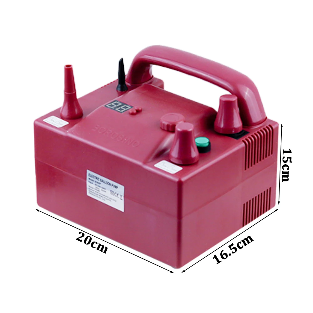 Elektrische Ballongebläsepumpe, rosaroter Ballon-Luftpumpe mit zwei Düsen, 220 V, 800 W, mit 2 Aufblasdüsen zur Dekoration – Detail 9