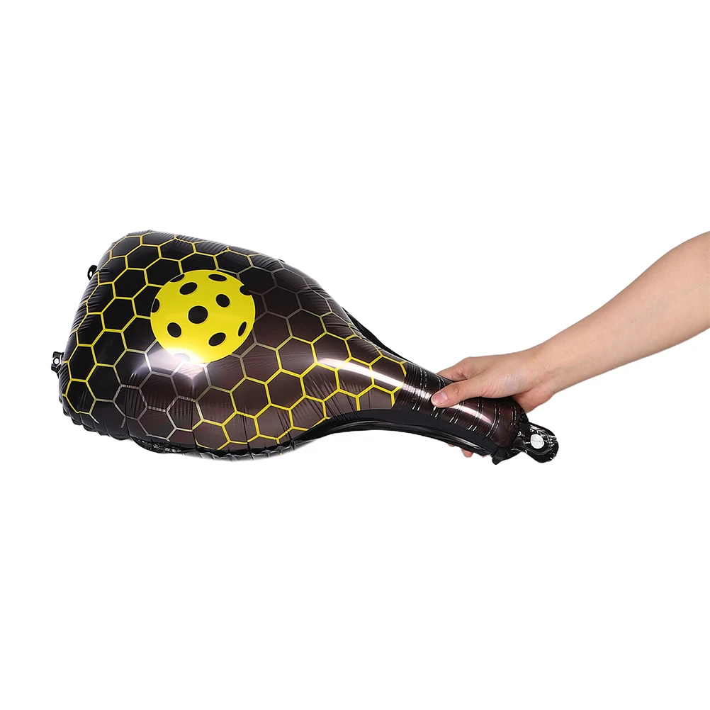 

10Pcs Pickle Paddles Balloons Durable Aluminum Foil Sports Birthday Party Decor Yellow Sports Themed Party Decorations