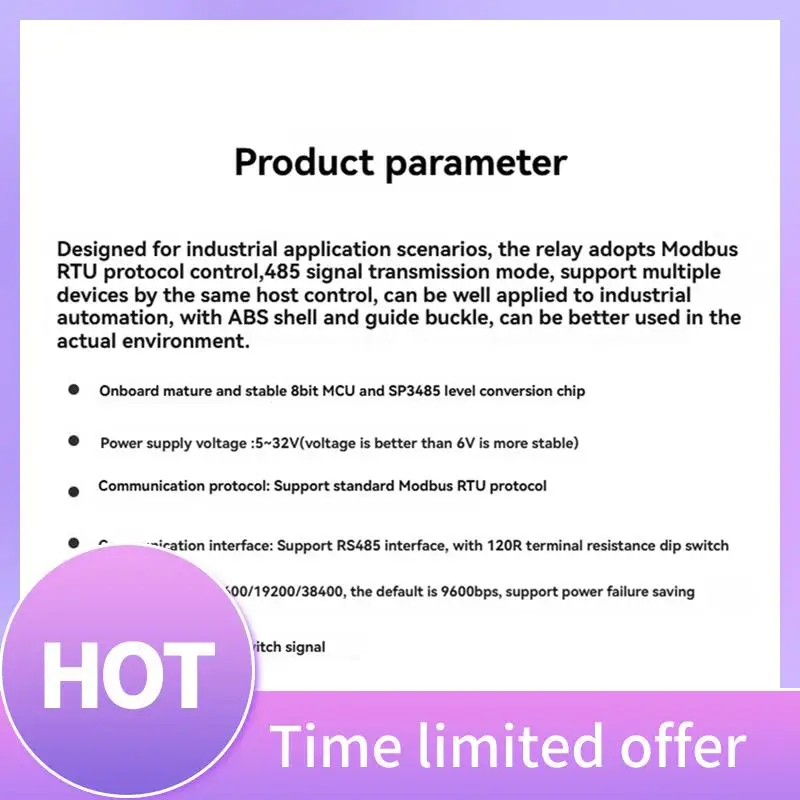 

B68A 2-канальный релейный модуль промышленного класса RS485, интерфейсное реле Modbus RTU, управление протоколом, изоляция оптопары