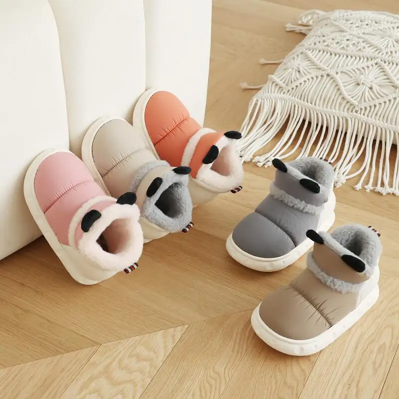 

Kawaii Casual Shoe Fashion Childrens Shoe Kids Cotton Slippers Winter Indoor Waterproof Non Slip Home Shoes Soft Sole for Boys