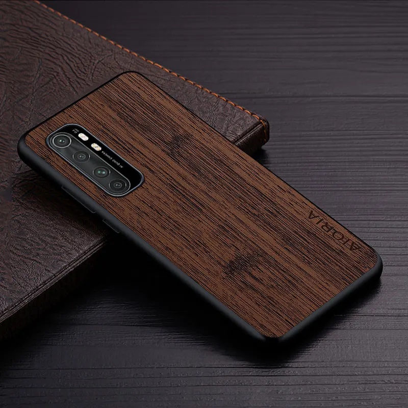 Case for Xiaomi Mi Note 10 Lite Pro 5G funda bamboo wood pattern Leather cover Luxury coque for xiaomi mi note 10 lite case capa