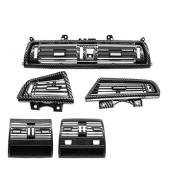 LHD Carbon Fiber Dashboard Front Rear Chromed Cover Panel AC Vent For BMW 5 Series F10 F11 520i 525i 528i 530i 535i