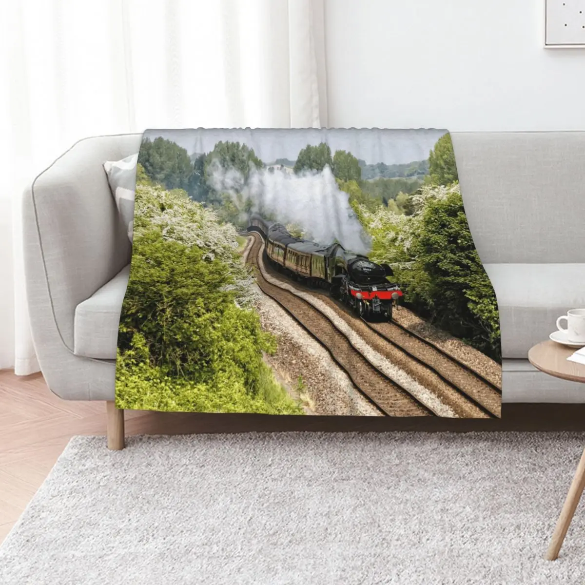 A3 Class 60103 Flying Scotsman Steam Locomotive Throw Blanket Softest Travel Quilt Thermal For Sofa Thin manga Blankets