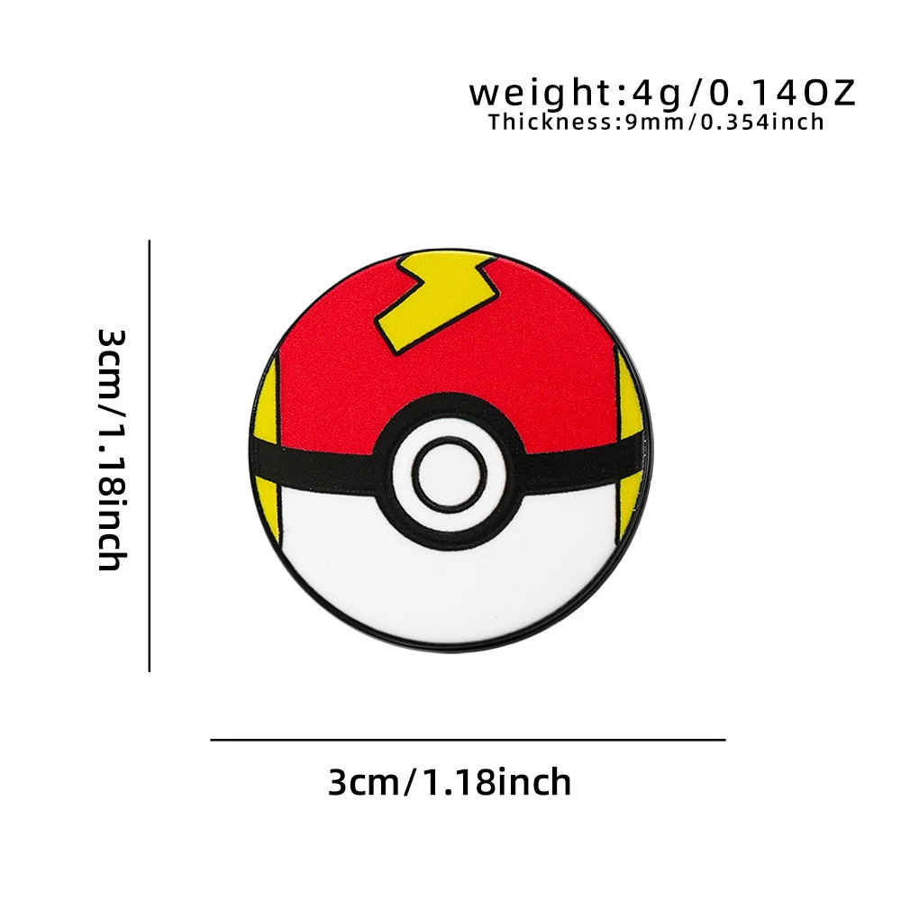 11-teiliges Cartoon Pocket Monster Ball Rundes Emaille-Anstecknadel-Set, Modisches Accessoire, Broschen für Rucksack und Kleidung, Kreatives Geschenk – Detail 1