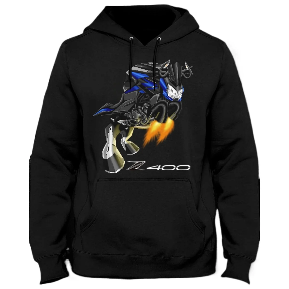 Japanese 2019-2024 Models Z400 Motorcycle Bull Inspiration Pullover Hoodie Comfortable Cotton Casual Mens Sweatshirt Streetwear