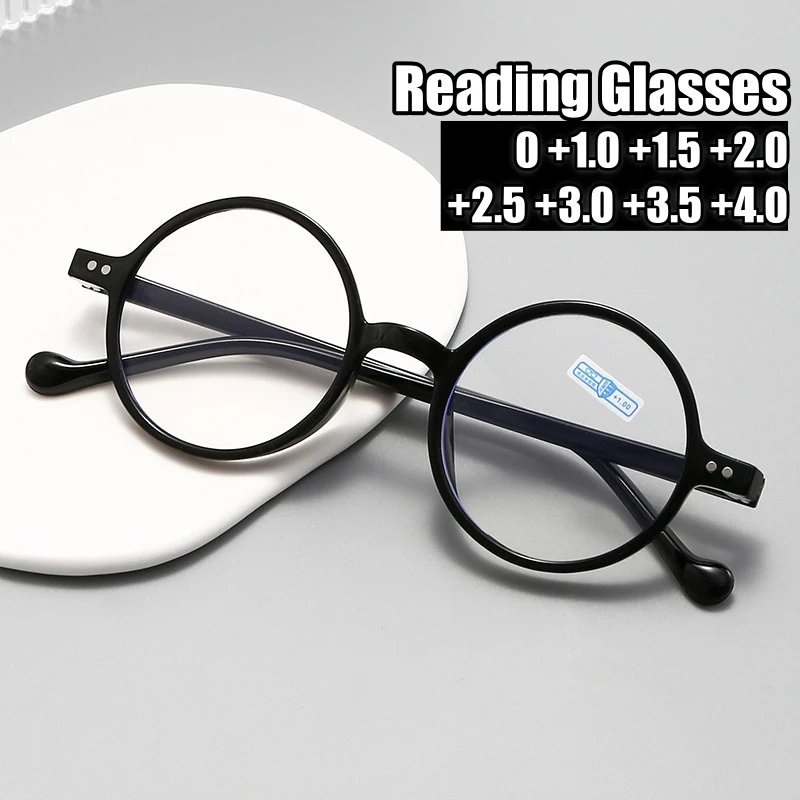 

Round Men Women Reading Glasses Anti Blue Light Hyperopia Eyewear for Elderly Ultra Light and High-definition Presbyopia Glasses