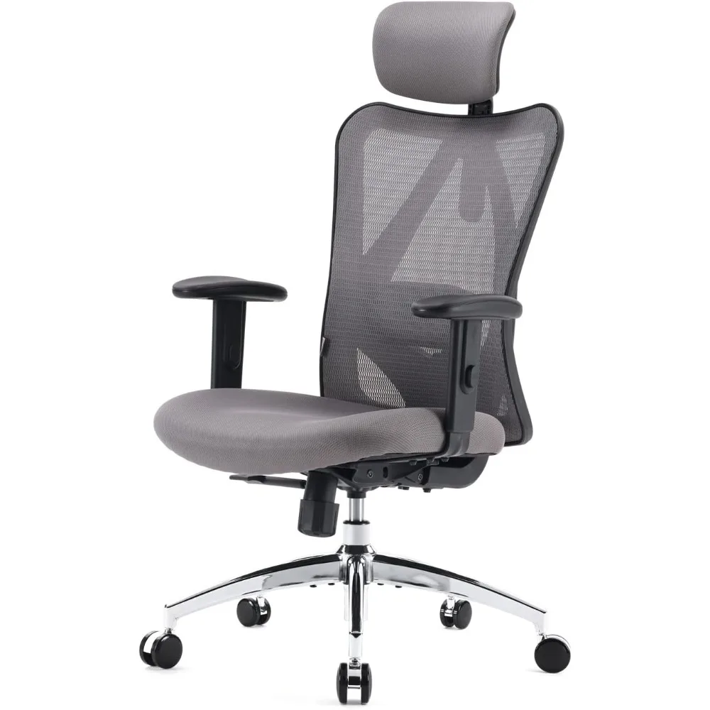 

M18 Ergonomic Office Chair for Big and Tall People Adjustable Headrest with 2D Armrest Lumbar Support and PU Wheels Swivel Tilt