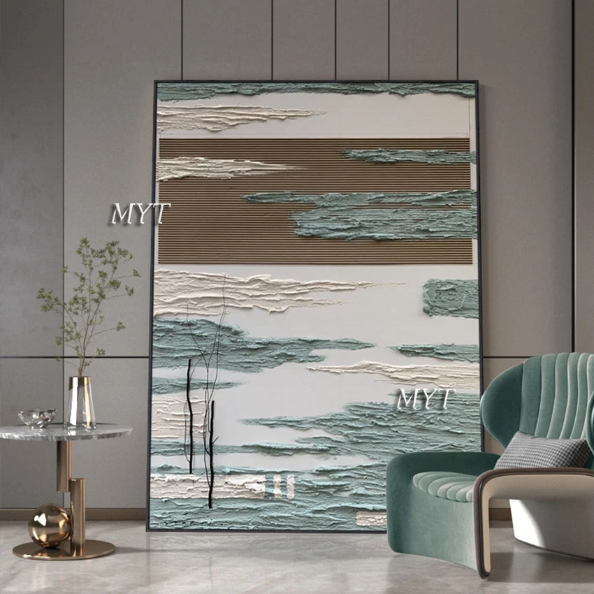 Art Hot Sale Canvas High End Original Abstract 100% Hand Painted Oil Painting Cloud Color Block New Arrival Frameless Wall