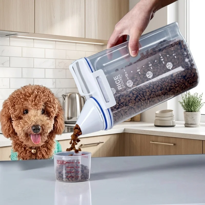 Premium Airtight Pet Food Storage Container Large Capacity Dog Cat Food Organizer Durable Easy Clean Design