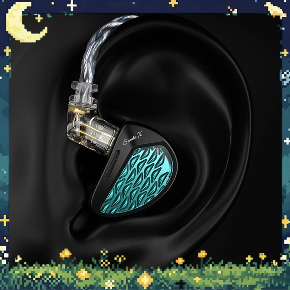 KZ Sonata X In-Ear Monitor Earphone Flagship HiFi Tunable Acoustic Structure 2nd Gen Bass Unit Wired Headphone for Audiophiles
