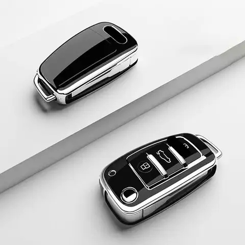 Tpu Car Flip Key Case Cover Shell för Audi A1 A3 A4 A5 A6 A7 8P 8L 8V B6 B7 C5 C6 Q3 Q5 Q7 4F S3 S4 S6 RS RS3 TT Tillbehör 10 best sales 8v - №1