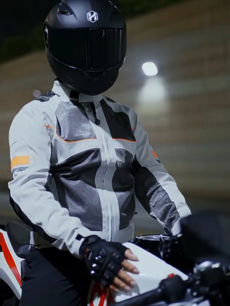 

Vemar Men's Motorcycle Racing Jacket Summer Breathable Protective Gear with CE Level 1 Pads & Reflective Design Moto Motocross