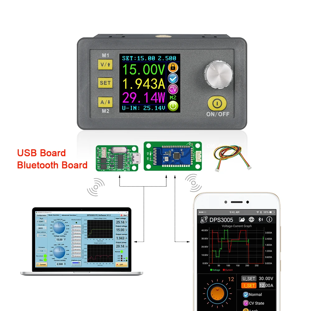 RD DPS3005 Communication Constant Voltage current Step-down Power Supply module DC to DC converter LCD voltmeter 30V 5A