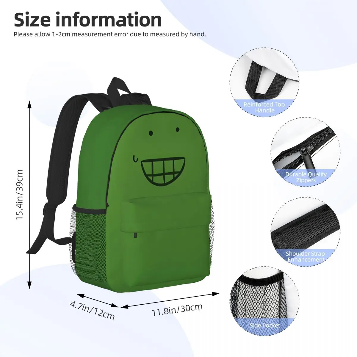 Liam Plecak From HFJone (WEIRD SMILE) Lightweight 15-Inch Backpack - Versatile and Stylish Bag for School, Travel, and Daily Use