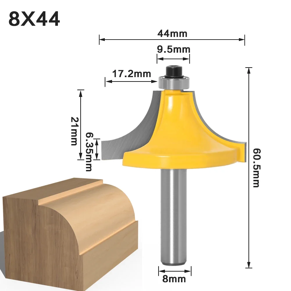 1PC 8MM Shank Milling Cutter Wood Carving Round Over Edging Router Bit Straight End Mill Trimmer Cleaning Flush Trim Router Bit