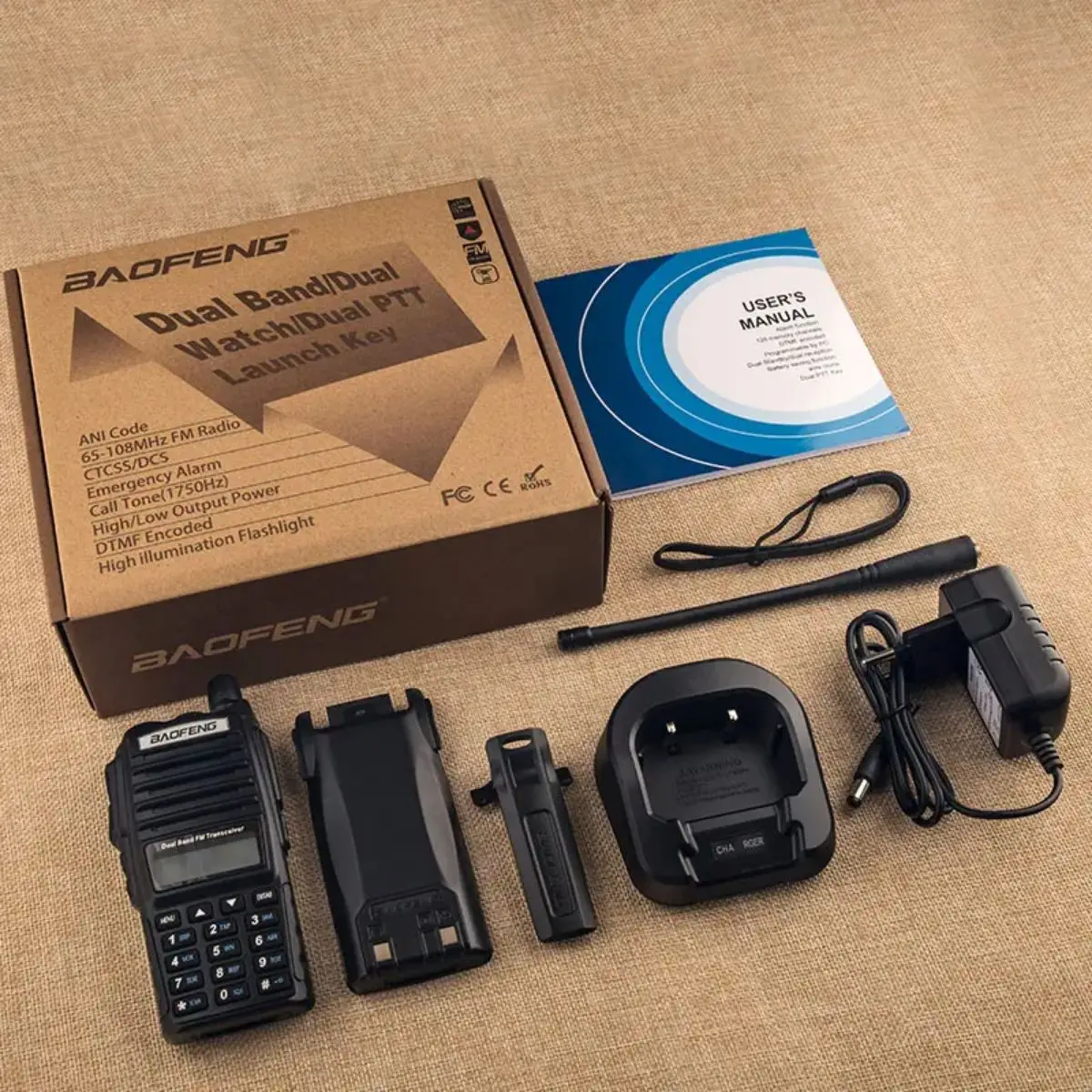 BAOFENG UV-82 Dual Band Walkie Talkie High Power Noise Reduction Long Range Portable Two Way Radio