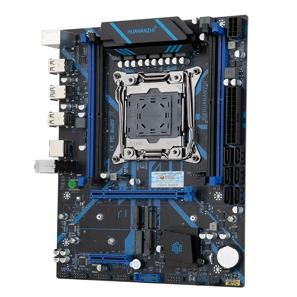 HUANANZHI X99 QD4 LGA 2011-3 XEON X99 Moederbord met Intel E5 2680 V4 met 1 * 16G DDR4 ECC Geheugen Combo Kit Set NVME RU