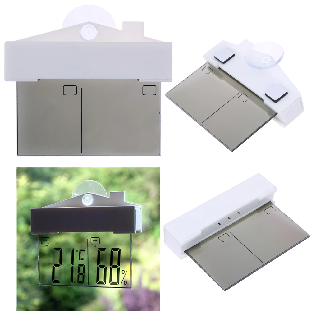 

Digital Window Thermometer Hydrometer Indoor Outdoor Weather Humidity Meter Large LCD Window Thermometer Hydrometer for Bedroom