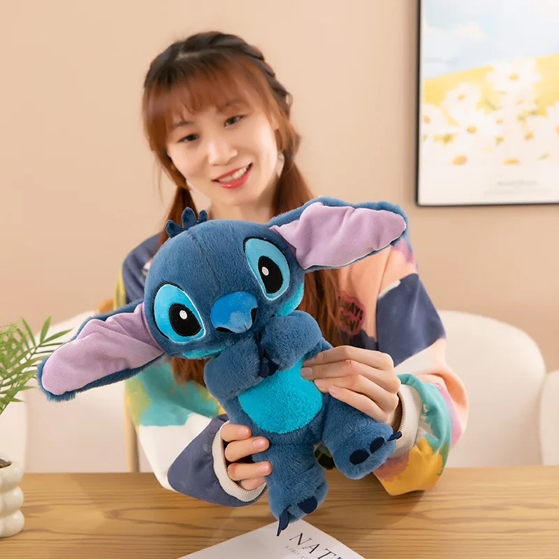 Disney kawaii ponto brinquedo de pelúcia bonito azul fofo boneca de pelúcia com orelhas em movimento macio fofinho plushie para crianças aniversário presente de natal